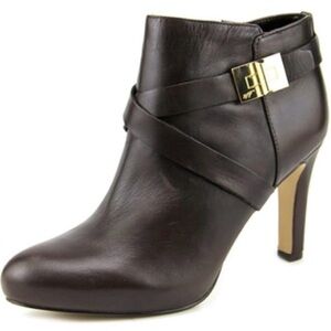 Marc Fisher Orlanda Heeled Ankle Boots Women’s 8.5 Dark Brown Leather